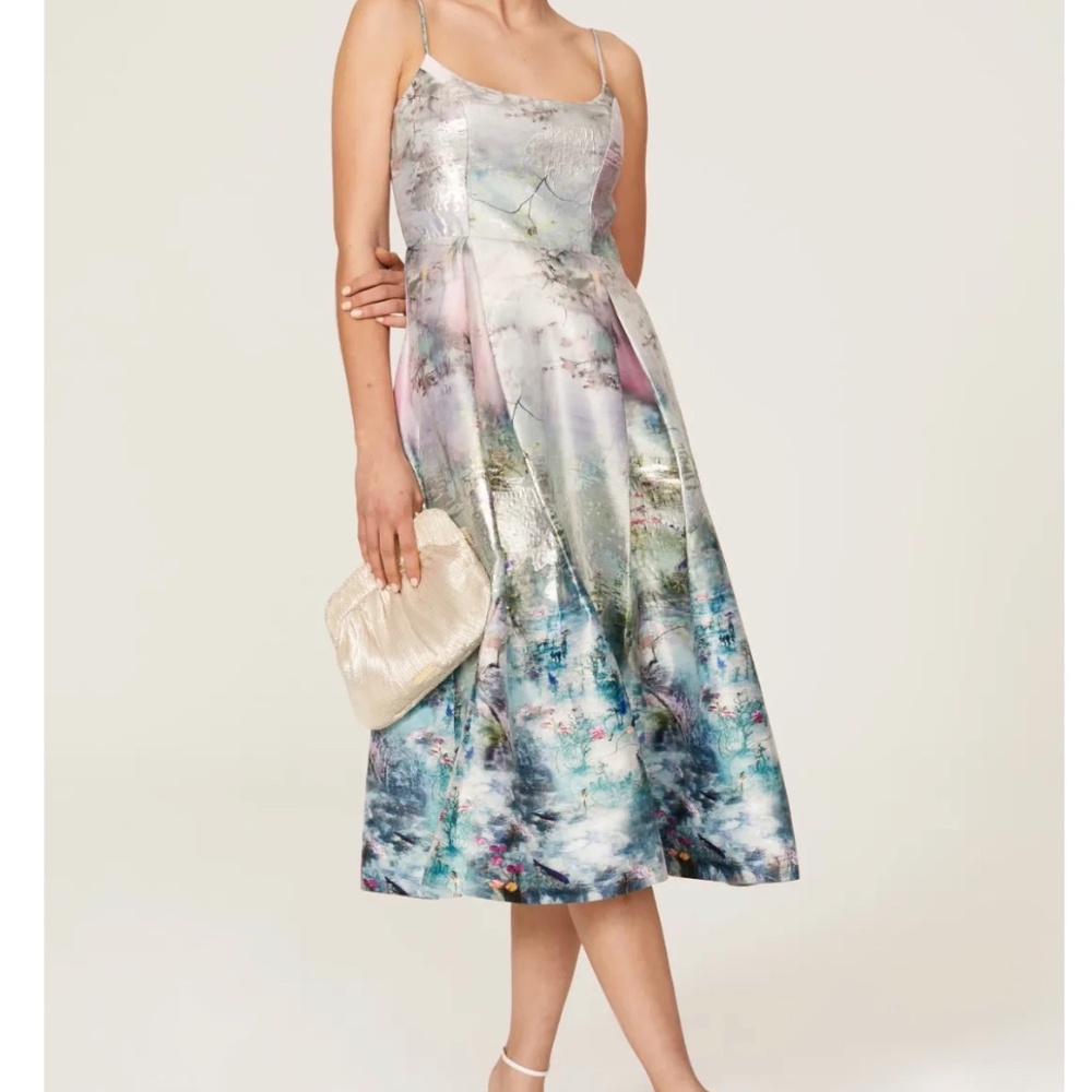 Monique L’huillier Monet Koi Jacquard Midi Dress